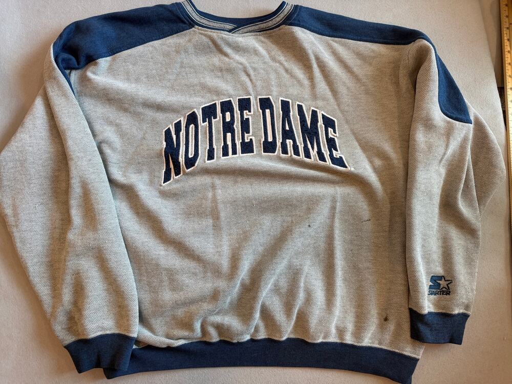Vintage Starter Notre Dame Fighting Irish Crewneck Sweatshirt Size L